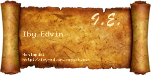 Iby Edvin névjegykártya